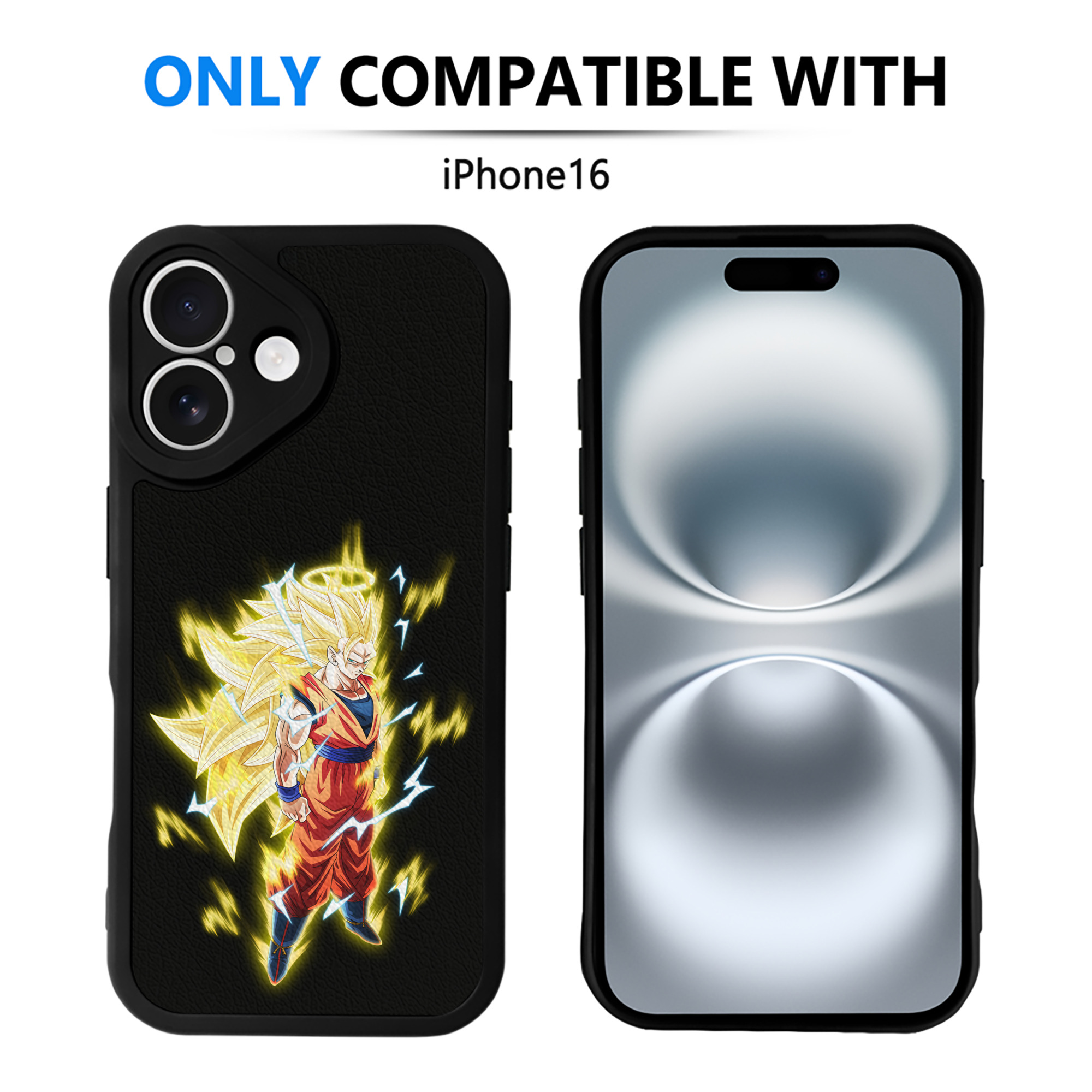 （画像用） ドラゴンボール 孫悟空（そん ごくう）Son Goku カカロット DRAGON BALL Kakarotto 【iPhone 16シリーズ対応】シリコンスマホケース（レザー調） 材質：シリコン